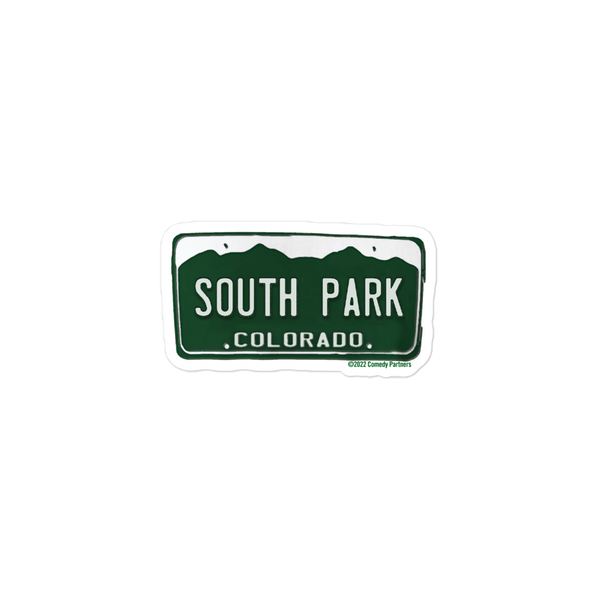 South Park License Plate Die Cut Sticker