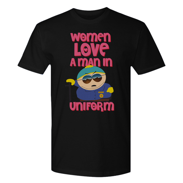 South Park Cartman Women Love a Man in Uniform Adult Short Sleeve T-Shirt