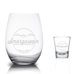 South Park Smorgasvein Shot Glass and Stemless Wine Glass Bundle