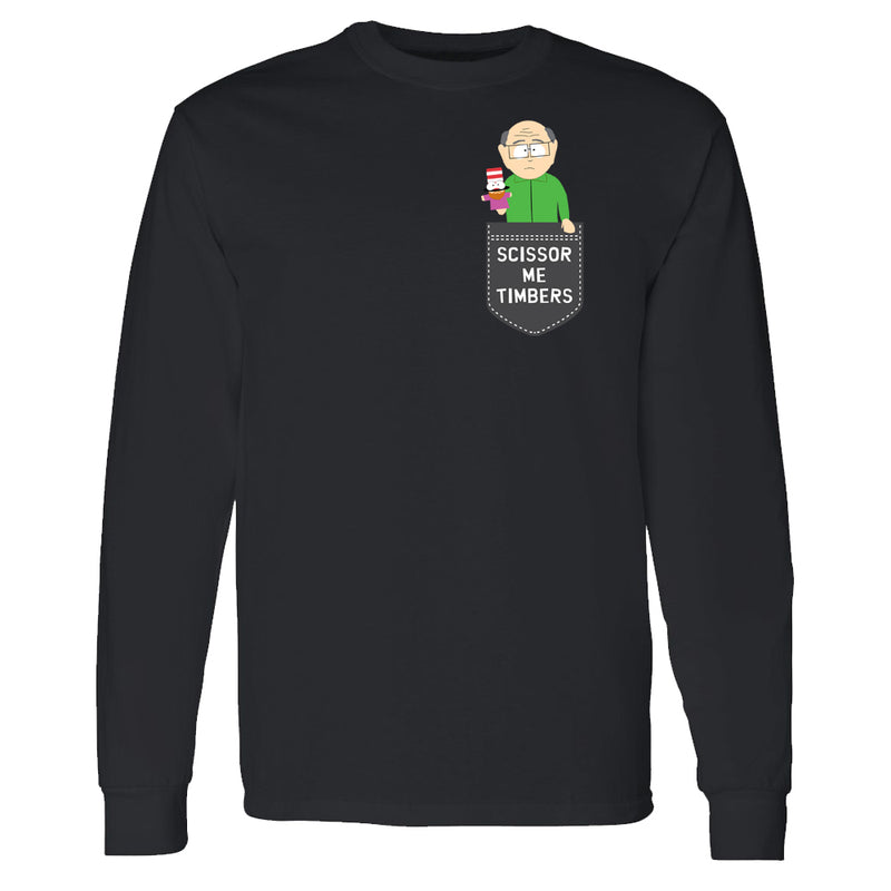 South Park Mr.Garrison Scissor Me Timbers Adult Long Sleeve T-Shirt