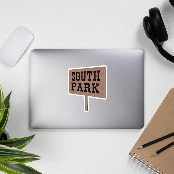 South Park Wooden Logo Die Cut Sticker