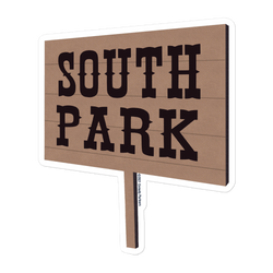 South Park Wooden Loho Die Cut Sticker