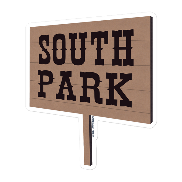 South Park Wooden Loho Die Cut Sticker