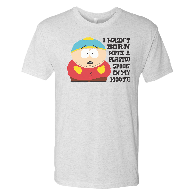 South Park Cartman Born with a Plastic Spoon Men's Tri-Blend T-Shirt