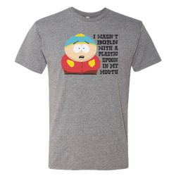 South Park Cartman Born with a Plastic Spoon Men's Tri-Blend T-Shirt