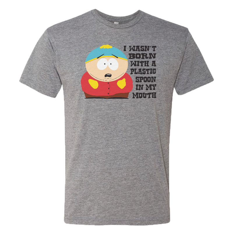 South Park Cartman Born with a Plastic Spoon Men's Tri-Blend T-Shirt